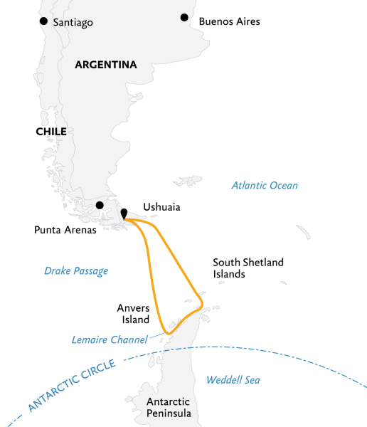 Antarctic Explorer: Discovering 7th Continent (Itinerary Map)
